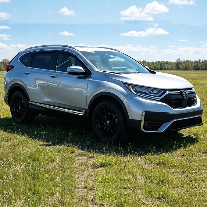 in-Channel Window Visor for 2017-2022 Honda CRV CR-V Rain Guards | Window Deflectors, Vent Visors, Dark Smoke, Window Tinted, Sun Shade