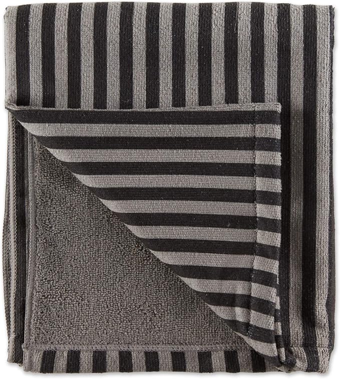 Pet Grooming Towel Collection Absorbent Microfiber X-Large, 41x23.5", Striped Black