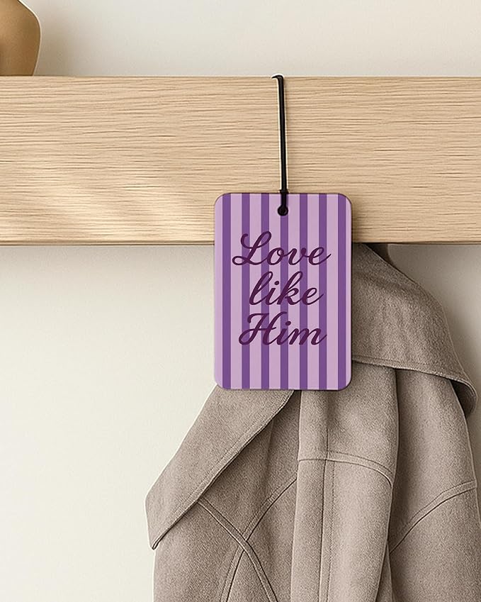 Purple and Blue Christian Car Air Freshener 4 Pcs for Women Girls | Preppy Religious Car Accessories Mirror Decor, Christian Hanging Air Freshener for Cars Closet Drawer Books