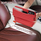 2pcs Car Seat Gap Filler Organizer 11.5 x 8 x 2.1 Inch Leather Universal Car Organizer Storage Box Between Seat and Console for Phone Sunglasses Keys, Brown