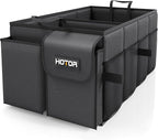 Trunk Organizer - Car Organizer, Foldable Trunk organizer for SUVs & Sedans, Sturdy Car Organization for Car Accessories, Tools, Sundries, Black, 2 Compartments, 21.3"×12.6"×10.6"