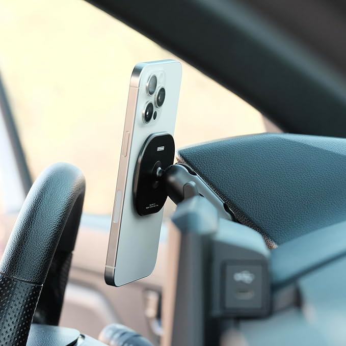 Non-Charging Phone Mount Made for MagSafe and Made for Toyota Tacoma 2024-2026 and Made for 4Runner 2025-2026, Aluminum, Dashboard Mounting, 360-Degree Adjustable, High Strength Magnets