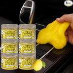 Car Cleaning Gel Putty - 6 Pack Lemon Scented Interior Detailing Tool for Cup Holder, Air Vent & Keyboard - Reusable Auto Detailing Accessories - Dust Remover Goop - Gifts for Men Women