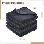 Shiny Wipes Shower Cleaning Cloth - 5 Pack 16 x 16 inch Ultra Absorbent Car Drying Towel, Shiny Wipes Drying Towel Microfiber Cleaning Cloth for Car, Bath & Househood