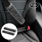 Soft Faux Fur Universal Fit Seatbelt Cover Car Truck SUV Airplane Seat Belt Shoulder Pad for Carmera Backpack Straps Neck Cushion Protector 2 Pack 10.5in Dark Gray
