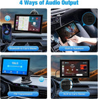 Carplay Screen for Car，7" Portable Wireless Carplay & Android Auto - HD Touchscreen Car Play with Bluetooth, Mirror Link, Live Map,Voice Control, FM Transmit (Black)