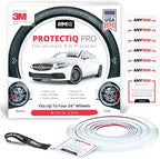 PROTECTiQ PRO Universal Rim Protection Trim - Curb Rash Guard with Award-Winning Patented Design and Premium 3M Tape - Fits Up to 4X 24 Wheels, Cars, Trucks, SUVs - White