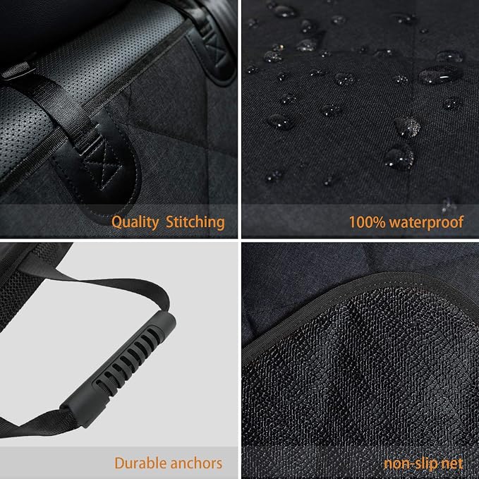 Bench Dog Car Seat Cover for Back Seat Waterproof Seat Covers Durable Scratch Proof Nonslip, Protector for Pet Fur & Mud Washable Backseat Cover for Cars Armrest Compatible