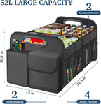 Femuar Car Trunk Organizer, Car Storage Organizer with Large Capacity Waterproof Collapsible Trunk Organizer for Car Suv/Jeep/Sedan (Grey, Standard)