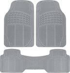 ProLiner Car Floor Mats for Cars Trucks SUV, 3-Piece All-Weather Heavy Duty Rubber Liners with Universal Trimmable Fit, Durable Waterproof Vehicle Auto Floor Mats with Capture Ridges Gray