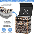 Car Trash Can Bin for Back Seat Leak Proof, Cute Car Trash Bag Hanging, Vehicle Trash Can for SUV Truck Van, Automotive Garbage Cans Front Seat Leopard Print, 2 Gallons