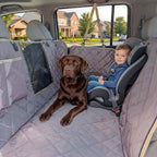 56" Wx60 L Dog Car Seat Cover for SUV & Truck, Heavy Duty 900D Waterproof Pet Hammock with Mesh Window, Odorless Scratchproof Backseat Protector for Large Dogs, Fit Model Y, F-150, RAV4 - Grey