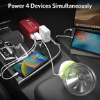 300W Power Inverter with 65W USB-C QC3.0 Ports - 12V DC to 110V AC Car Converter Charger for Vehicles - 11V-17V Aluminum Housing Car Plug in Cigarette Lighter Adapter Outlet for Laptop