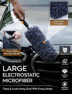 Car Duster Kit, Ultra Soft Microfiber, Lint & Scratch Free | Includes Storage Bag & Unbreakable Handle, Removes Pollen & Dust, Exterior & Interior for SUV & Home