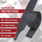 Heat Shrink Braided Sleeving, 2:1 Ratio Shrinkable Fabric Tubing Sleeve Abrasion Protection Cable Wire Sheath (3/4"-25ft)