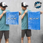 Eagle Edgeless 500 (4-Pack) Professional Korean 70/30 Blend Super Plush Microfiber Detailing Towels, 500GSM, 16in x 16in, Blue