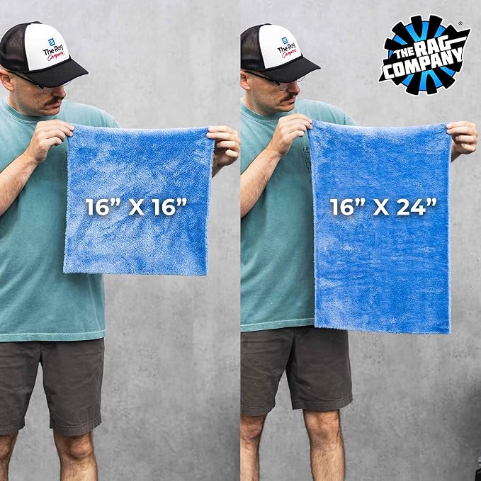 Eagle Edgeless 500 (4-Pack) Professional Korean 70/30 Blend Super Plush Microfiber Detailing Towels, 500GSM, 16in x 16in, Blue
