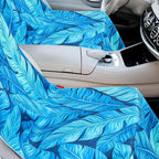 Car Seat Towel Covers with Storage Bag, 63 x 32 Inch Universal Non Slip Waterproof Sweat Protector for Car Truck, Gym Swimming Running, Machine Washable(2 Pack,Blue Leaves)