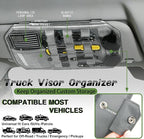 Car Sun Visor Organizer, Tactical Molle Panel Visor Storage Organizer with Sunglasses Holder for Police Gear & Overland Accessories, Universal Fit for Trucks, SUVs, Jeeps & Patrols, Grey