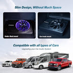 10" Upgrade 800W Slim Under Seat Powered Car Subwoofer, Car/Truck Audio Sub Built in Amplifier amp Combo, with Blue LED Light (RGB LED Subwoofer+Installation Wire Kit)