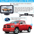 HD 1080P 7 Inch Wireless Backup Camera for Truck: 15-Min Easy Install 150° Wide View Angle Eliminate Rear Blind Spots with Starlight Night Vision - Rear View Camera for Pickup SUV Car Parking Safety