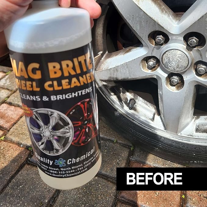Quality Chemical Mag Brite/Acid Wheel and Rim Cleaner/Wheel and Tire Cleaner - Formulated to Safely Remove Brake Dust and Heavy Road Film - Best Car Wheel Cleaner for Rims Cleaner - 128 oz (Pack of 1)