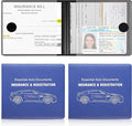 Car Registration and Insurance Card Holder, Vehicle Glove Box Car Organizer, Interior Car Accessories for Documents, Cards, License - 2 Pack