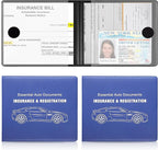 Car Registration and Insurance Card Holder, Vehicle Glove Box Car Organizer, Interior Car Accessories for Documents, Cards, License - 2 Pack
