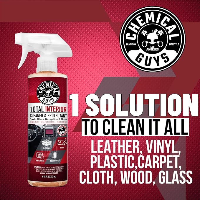 Total Interior Cleaner & Protectant 128 oz Black Cherry Scent All-in-One Interior Cleaner for Leather, Vinyl, Plastic, Glass, Carpet & More Residue-Free Finish
