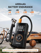 L7 Tire Inflator Portable Air Compressor,150 PSI Cordless Mini Air Bike Auto Shut-Off Pump with Digital Display Pressure Gauge, Fast Inflation & LED Light for Car Tires,Motorcycles,Bikes,Balls