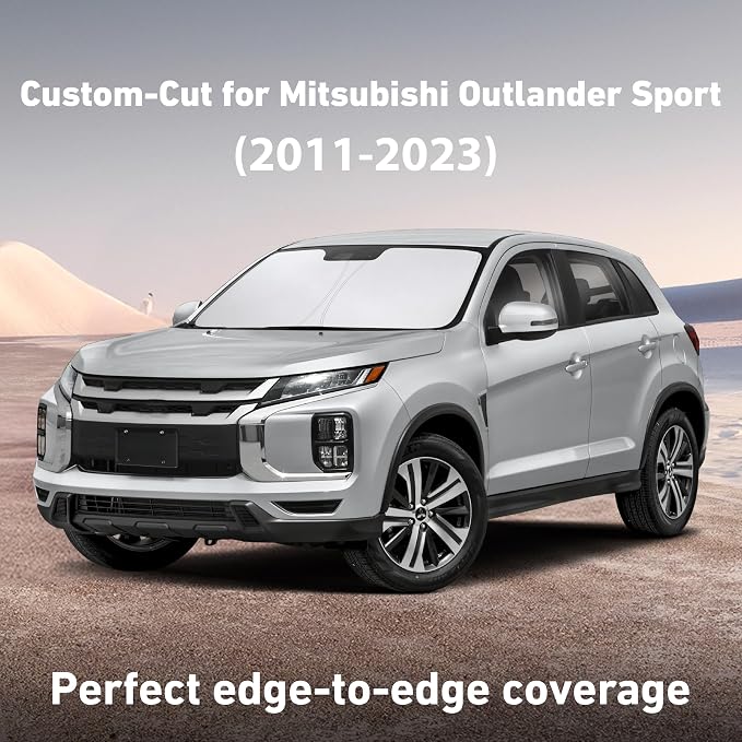 Windshield Sunshade Compatible for Mitsubishi Outlander Sport 2011-2024 2025 2026 (Not Fit for Outlander) Sun Visor for Front Window Sun Shade Cover, UV Heat Protector, Car Accessories