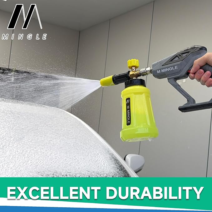 Pressure Washer Gun with Foam Cannon, 64 Fl Oz Car Wash Soap & 5 Power Washer Nozzle Tips, Car Wash Foam Gun for Car Washing, Patio Cleaning