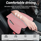 Car Center Console Cover, Upgraded Leather Car Armrest Cushion with 2 Storage Pockets, Universal Waterproof Cushion Pad, Non-Slip Car Interior Accessories, Fits Most Sedans SUVs Trucks (Pink)
