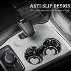2-Pack Silicone Car Cup Holder Coasters – 2.75 Inch Non-Slip Insert, Universal Shock-Proof Holder Liner for Auto Interior (Black & White Diamond)