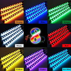 Car Led Interior Lights，4pcs 48 LED Multicolor Music Car Interior Accessories Under Dash Lighting Waterproof Kit with Sound Active Function and Wireless Remote Control, Car Charger Included
