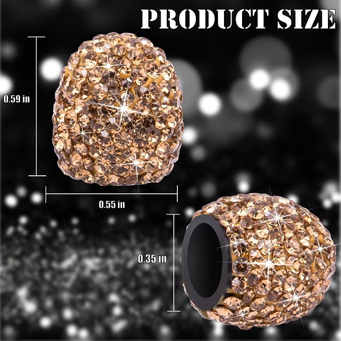 8PCS Bling Crystal Diamond Tire Stem Valve Caps, Dustproof Car Wheel Tire Valve Caps Universal Tire Valve Stem Covers for Cars, SUV, Trucks, Bikes, Motorcycles, Bicycles (Yellow)