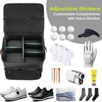Golf Trunk Organizer, 2 Layer Golf Storage Bag with Ventilated Shoe Compartment, Golf Accessories Equipment Locker, Cool Birthday Gifts for Men Dad Women(Black)