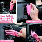 Windshield Cleaner Tool, 17Pcs Pink Car Interior Cleaning Kit, Detailing Kit Cleaner, Detailing Brush, Cleaning Gel, Inside Cleaning Supplies Accessories for Women Girl Gift