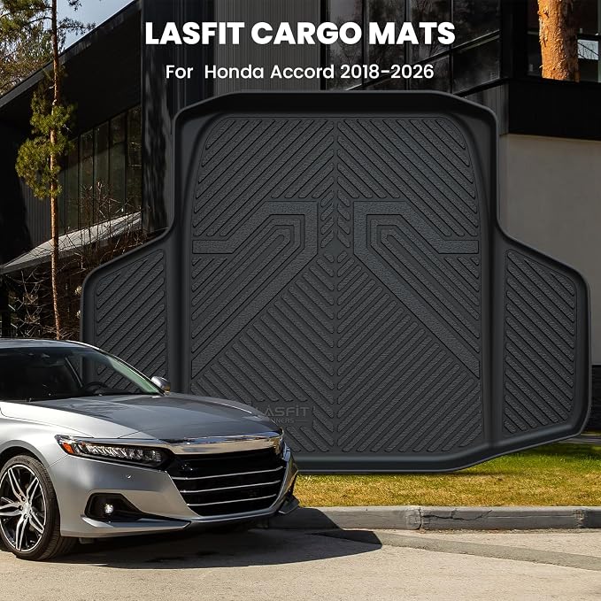 Trunk Mat for Honda Accord Seden 2026 2025 2024 2023 2022 2021 2020 2019 2018 (Gasoline & Hybrid), All Weather TPE Custom Fit Accord Trunk Liner Trunk Tray Cargo Liner Accessories, Black
