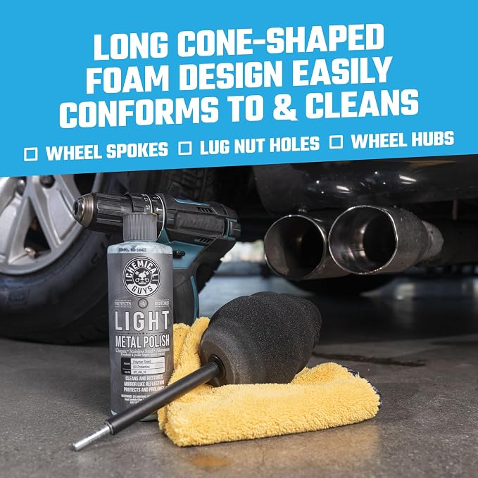 Ball Buster Wheel and Rim Speed Polisher - Wheel Cleaner Drill Attachment for Safe & Easy Cleaning Hard-to-Reach Areas on Cars, Trucks, SUVs, RVs, and Motorcycles