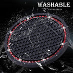 2PCS Bling Cup Holder Coaster, 2.75 Inch Auto Car Cup Holder Insert Coasters, Soft Silicone Anti-Slip Shockproof, Universal Vehicle Interior Accessories for Women Girls (Black & Red)