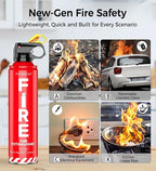2-Pack Fire Extinguisher for Home, Kitchen, Car, and Grill with Mounting Bracket– Extinguishing Spray, Compact A, B, C, K – Eco-Friendly, Prevents Reignition.