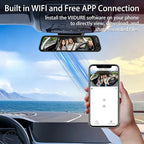 Three Recording Camera: 4K+2K+2K HD Car Dash Cam with Voice Control, Wi-Fi Rearview Camera, WDR Night Vision, G-Type Sensor, 24H Parking Monitoring & ABS