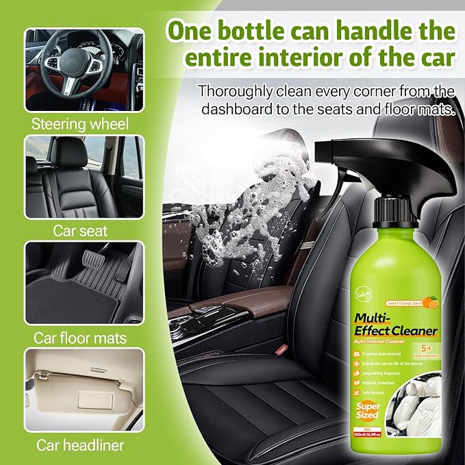 Car Interior Polish Ceiling Foam Headliner Roof Fabric Cleaner Spray Kit