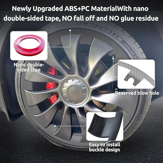Wheel Rim Protector for Tesla Model Y Performance 21 Inch Überturbine Wheels All-in-one Car Tire Trim Rings Rim Case Hubcaps Wheel Cover 2020-2024 Model Y Accessories