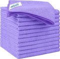 Purple Microfiber Cleaning Cloth 12 Pack 12.5 x 12.5 Inch Microfiber Towels for Cars Ultra Absorbent Cleaning Rags Lint Free Cleaning Towels for Household Kitchen, Window Car