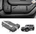 Metal Front Door Pocket Storage Box with Cup Holder Compatible with Jeep Wrangler JL JLU 4XE(2018-2026) & Gladiator JT(2020-2026), Car Side Insert Organizer Box Interior Accessories - 2PCS