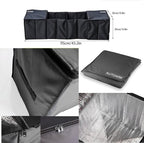 Cargo Foldable Multi Compartment Fabric Car Truck Van SUV Storage Basket Trunk Organizer and Cooler Set,Black,AK-018