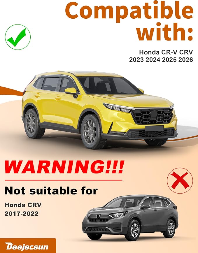 Low Profiles 6-PCS Extra-Thick Window Rain Guards Fit for Honda CR-V CRV 2023 2024 2025 2026 Rain Guards Window Deflectors Vent Visors Shades