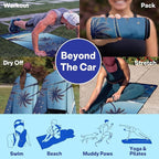 2 Pack Car Seat Towel Covers, Sweat-Proof Microfiber Seat Protectors for Gym, Running, Beach & Workout, Breathable Quick-Dry, Machine Washable, Starry Palm Sea Print, Universal Fit